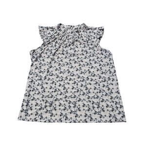 Andrianna Papell Floral Print Flutter Sleeve Sleeveless Button Back Shirt Blouse